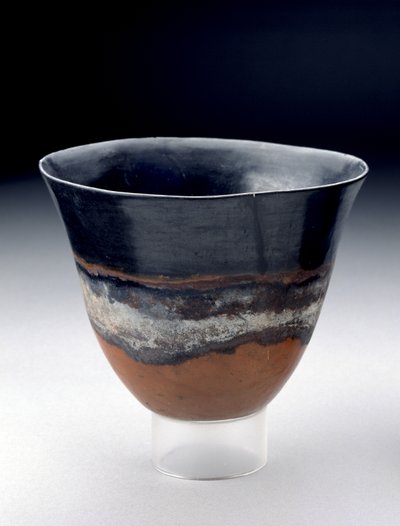 Deep Bowl with Bright Red and Black Exterior Separated by a White Band, Kerma Beaker, 13th-14th Dynasties, c.1755-1640 BC by Egyptian